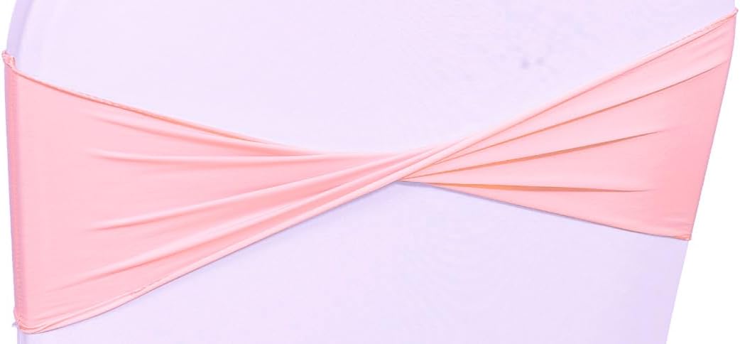 VDS Pack of 125 PCS | Dusty Rose | Spandex Chair Sashes Bows Without Buckle | Stretch Elastic Banquet Universal Folding Chair Band Tie with for Wedding Party Conference Celebration Event Decoration