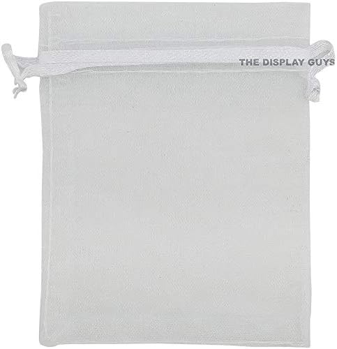 TheDisplayGuys 100-Pack 4x6 White Sheer Organza Gift Bags with Drawstring, Jewelry Candy Treat Wedding Party Favors Mesh Pouch