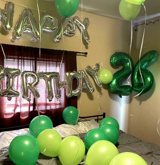 Green 40 Inch Large Number 5 Birthday Balloon, 2025 Five 5th 15 25 35 50 55 Birthday Celebration Decorations, Foil 5 Mylar Helium Number 5 Balloons Girl Boy Anniversary Party Supplies
