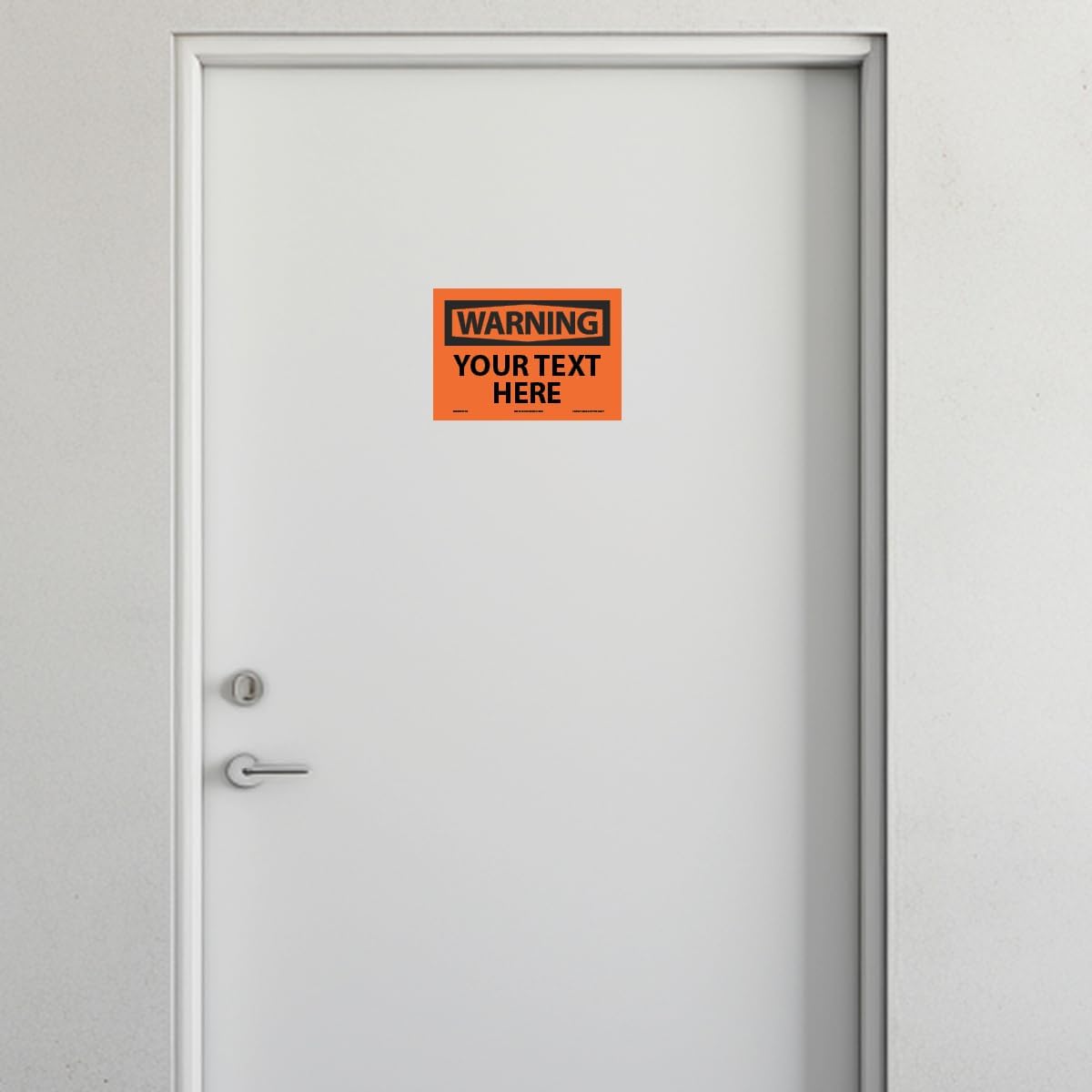 Custom OSHA Style Warning Sign 7" x 10" Adhesive Vinyl Sign, Customizable "Your Text Here", by AccuformNMC Made in USA