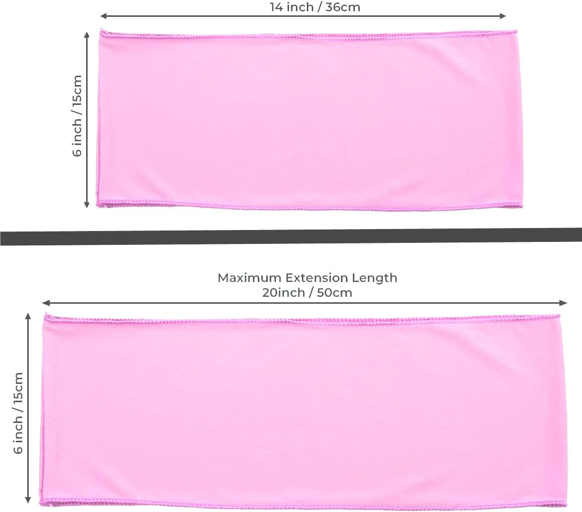 MDS Pack of 75 Spandex Chair Sashes Bows Elastic Stretch Dining Chair Bands Ties Without Slider Buckle Universal fits for Wedding Baby Shower Birthday Party Banquet Event Decoration - Pink