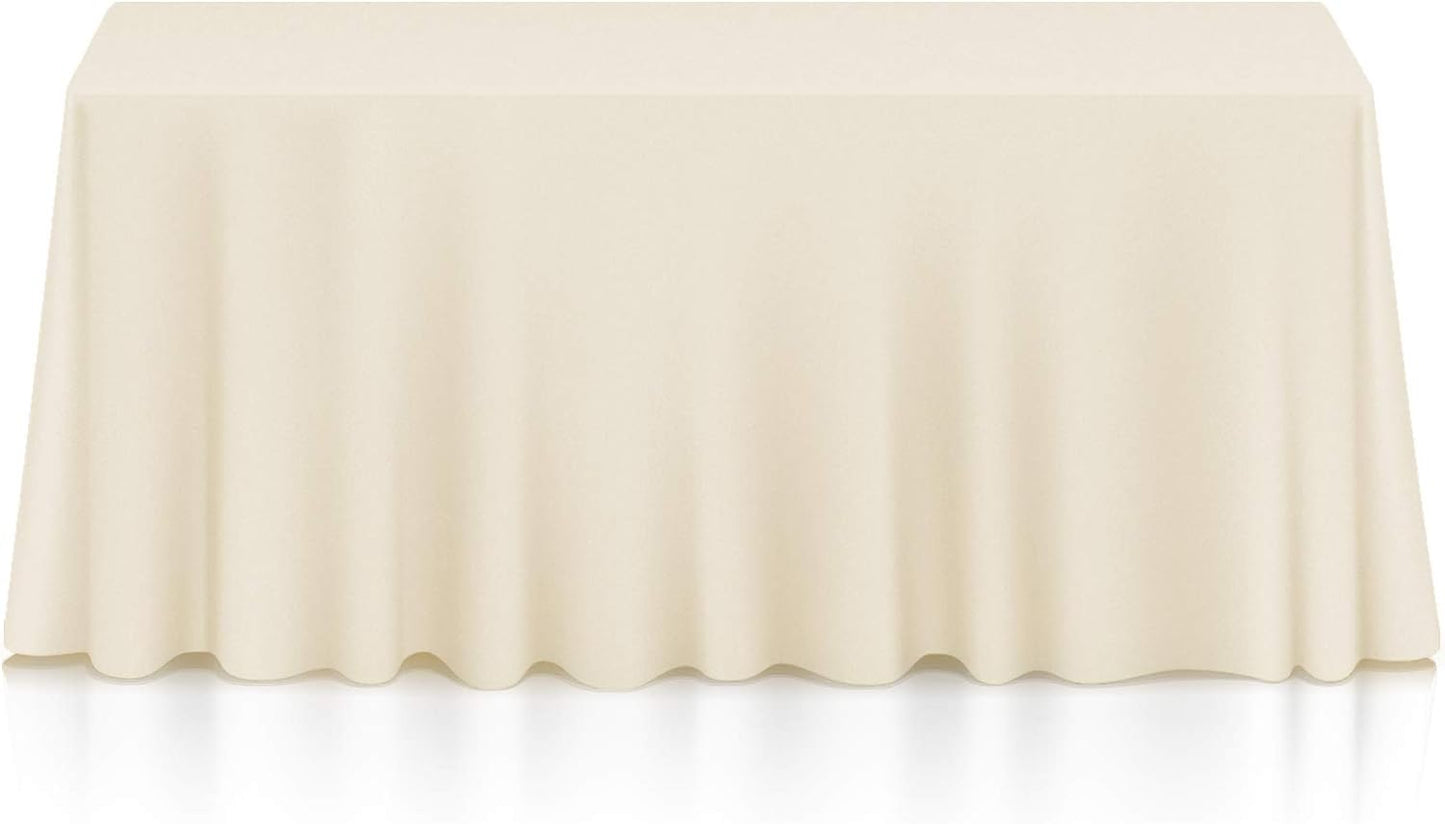 Lann's Linens - 10 Premium 90" x 156" Tablecloths for Wedding/Banquet/Restaurant - Rectangular Polyester Fabric Table Cloths - Ivory