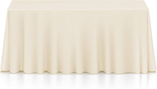 Lann's Linens - 10 Premium 90" x 156" Tablecloths for Wedding/Banquet/Restaurant - Rectangular Polyester Fabric Table Cloths - Ivory