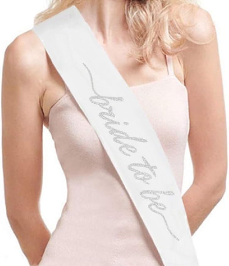 4PCS Bachelorette Blue Sash and Veil for Bride Party, Bride To Be Accessories for Bridal Shower Engagement Wedding