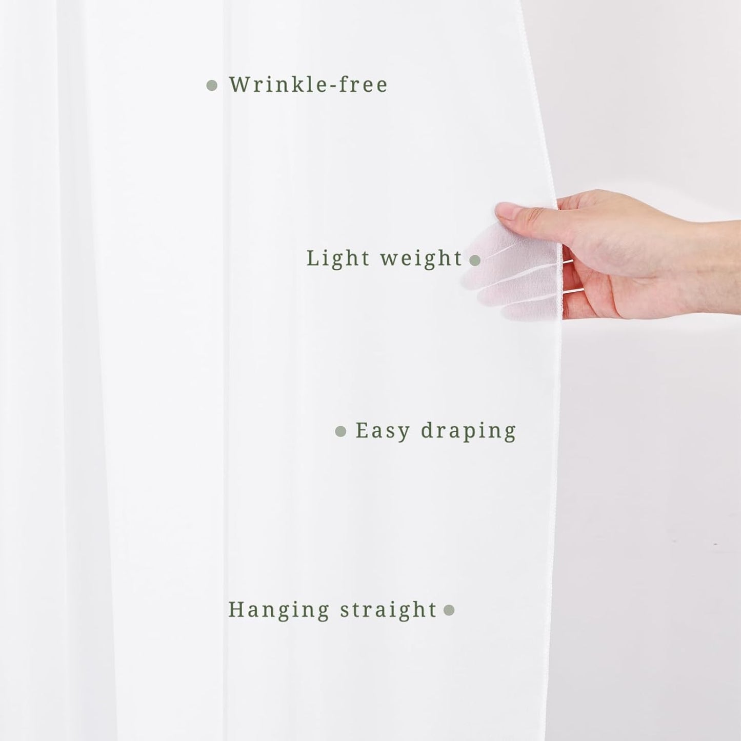 Wedding Arch Draping Fabric 2 Panels 20Ft Length x 28" Width White Arch Drapes Chiffon Fabric Sheer Curtains Backdrop for Party Bridal Decorations Wedding Ceremony Ceiling Stage Reception Decor