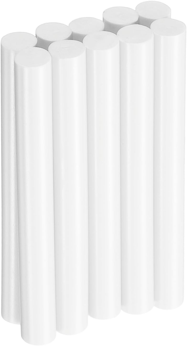 HARFINGTON 10pcs Hot Glue Sticks 0.43" Dia x 3.94" Long EVA Mini Hot Melt Adhesive Glue Stick for Hot Melt Gun Wood Plastic Glass Flowers Fabrics Foam, White