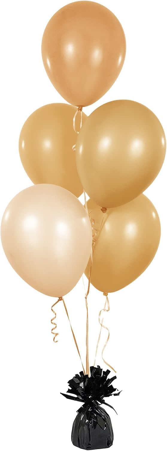 Metallic Balloon Weights, Birthday Party Favors, Novelty and Gag Gifts, 5.5" Inches, 6-Pack (Black)