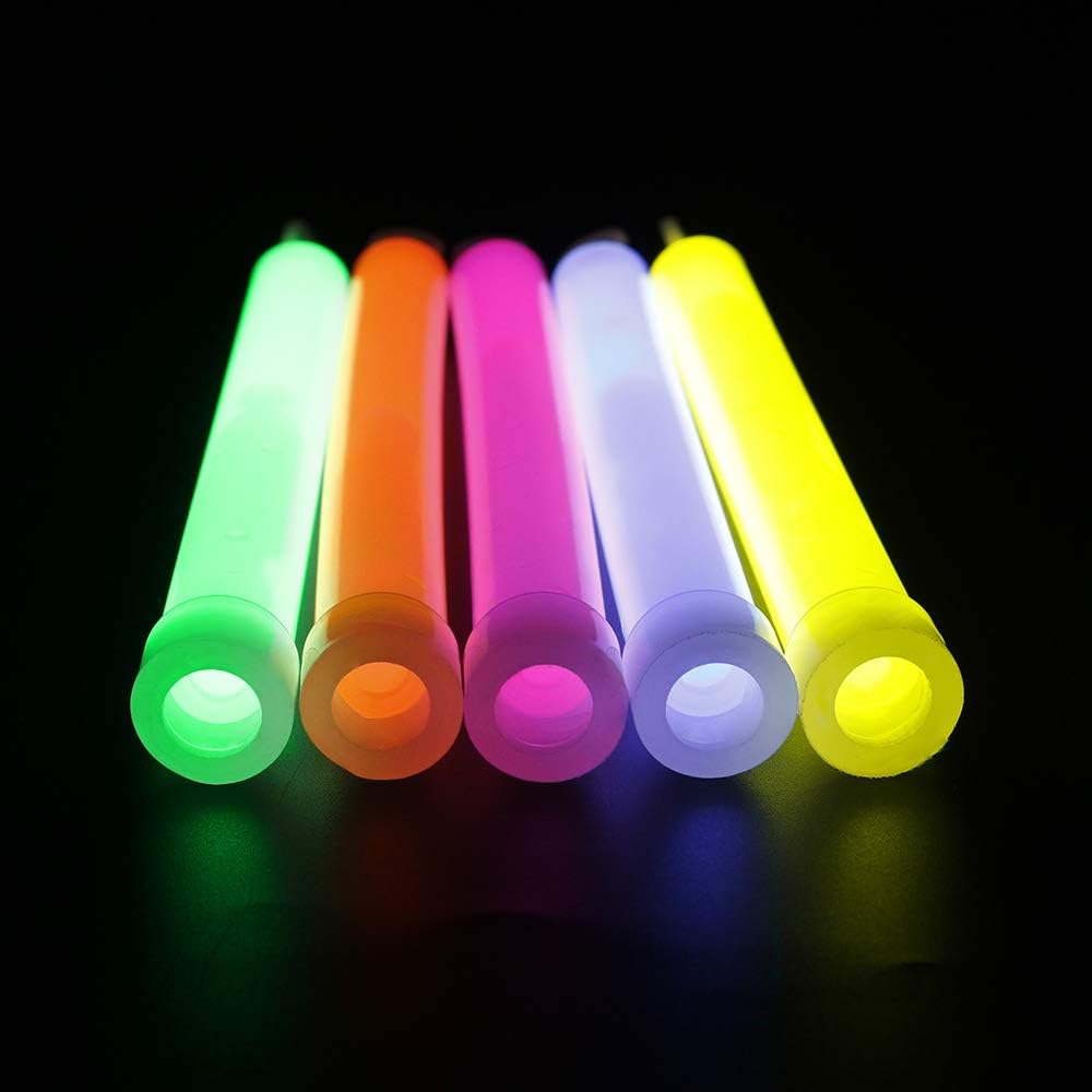 novelinks 50 Pcs 6'' Premium Glow Sticks Bulk - Ultra Bright Large Glow Necklaces Light up Glow in The Dark , Emergency Glow Sticks, Long-lasting Lighting Waterproof(Green)