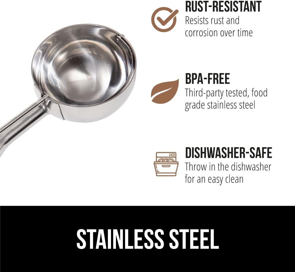 Gorilla Grip Stainless Steel Cookie Scoop for Baking, 2 TSP, Multipurpose Melon Baller, Meatball Spring Scoops, Perfect Portion Sizes, Easy Food Release, Scooper Size 100, BPA-Free Kitchen Tool, Mint