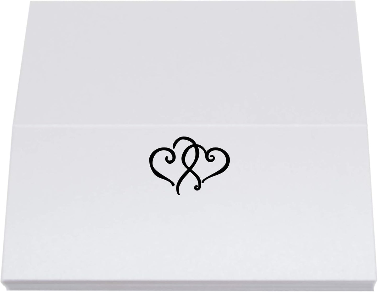 Linked Hearts Place Cards, Black (Choose Color), Set of 150, Pre-cut and Scored - Wedding, Party, Dinner, and Special Events - Made in the USA