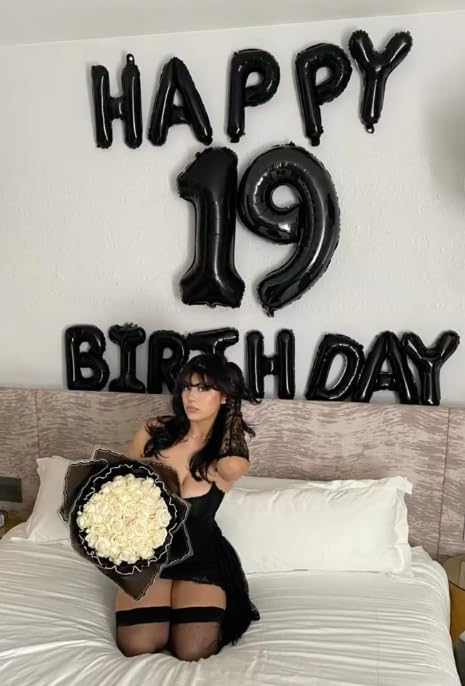 Foil 40 Inch Big Black 9 Balloon Number, Giant Happy 9th 19 29 39 49 99 Birthday Party Supplies, Large Nine Balloons Anniversary Party Engagement Decorations