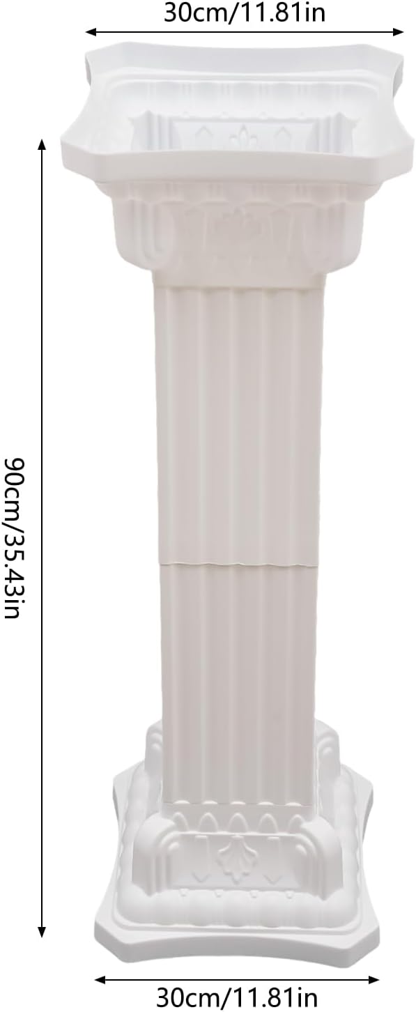 Roman Pillars Decoration Party Flower Pot Columns Set 4Pcs Decor Pedstal Stand 11.8x35.4in Flower Floral Wedding Party Event Road Decorative Columns (11.8x35.4in)