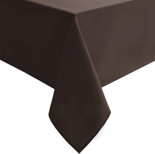 Hiasan Waterproof Tablecloth Rectangle - Washable Fabric Table Cloth for Dining Room Kitchen Birthday Party and Outdoor Use, Chocolate, 70 x 120 Inch