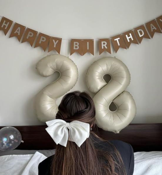 Big Cream White 9 Number Balloon 40 Inch, Jumbo Giant Happy 9th 19 29 39 49 99 Birthday Party Decorations, Large Nine Mylar Foil Anniversary Birthday Party Engagement Decorations