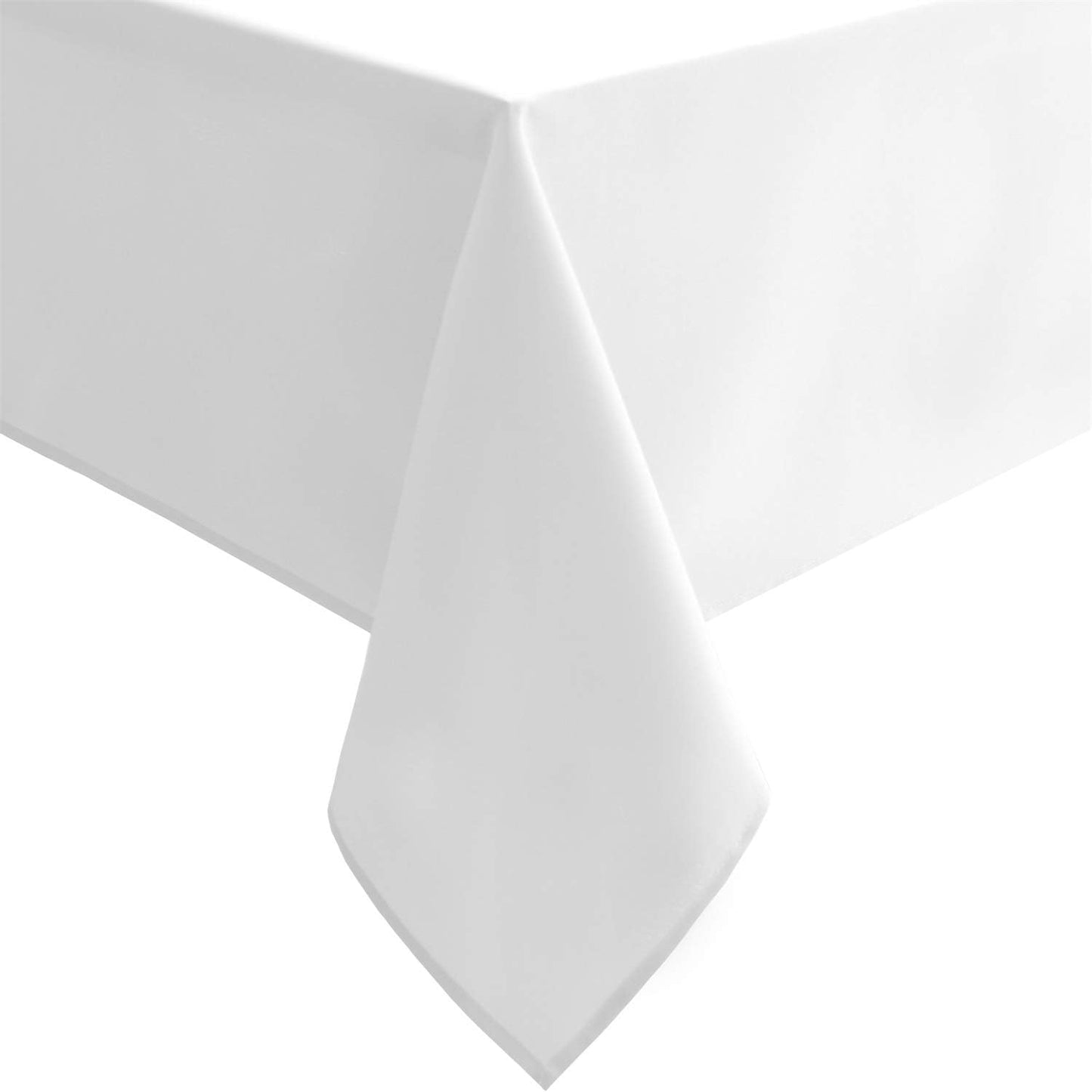 Hiasan White Tablecloth for Rectangle Tables - Waterproof Washable Polyester Fabric Table Cloth for Buffect Dining Birthday Party Wedding, 54 x 120 Inch
