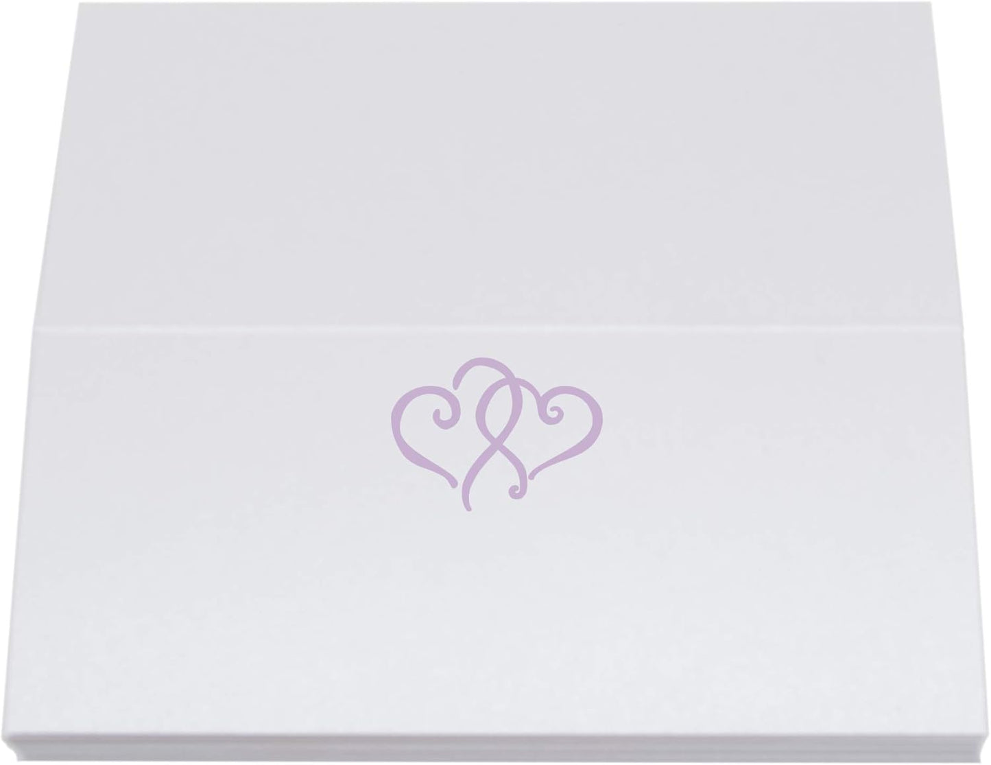 Linked Hearts Place Cards, Lavender (Choose Color), Set of 150, Pre-cut and Scored - Wedding, Party, Dinner, and Special Events - Made in the USA
