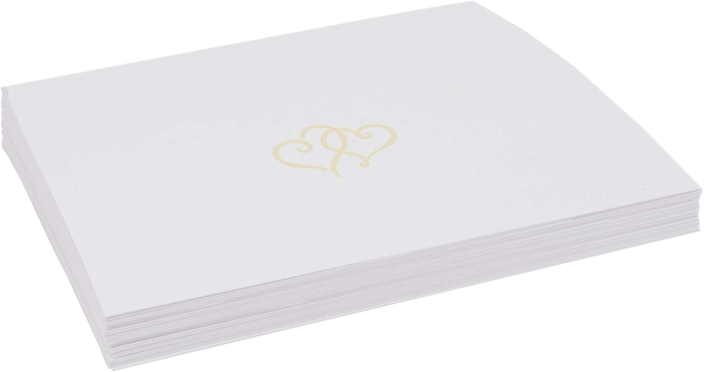 Linked Hearts Place Cards, Ivory (Choose Color), Set of 60, Pre-cut and Scored - Wedding, Party, Dinner, and Special Events - Made in the USA
