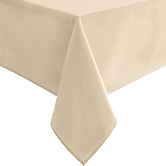 Hiasan Waterproof Tablecloth Rectangle - Washable Fabric Table Cloth for Dining Room Kitchen Birthday Party and Outdoor Use, Beige, 70 x 120 Inch