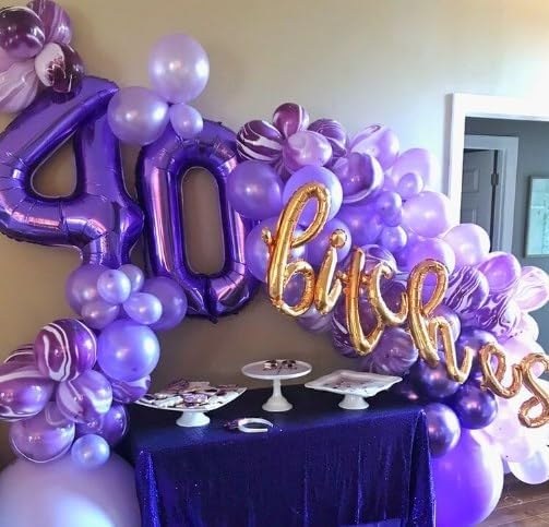 Jumbo Mylar Purple Number 4 Balloon 40 Inch, Big Number 4 Balloons Birthday Decorations, 4th Four 4 14 24 24 44 54 64 Year Old Birthday Party, Large Size Digit Numbers Balloon Supplies
