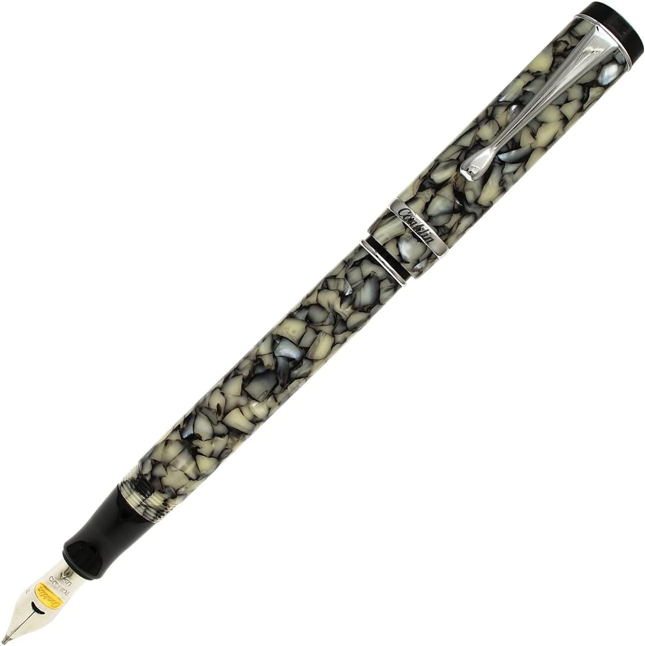 Conklin Duragraph Fountain Pen Cracked Ice - Medium Nib, Timeless Design for Everyday Writing, Premium Craftsmanship