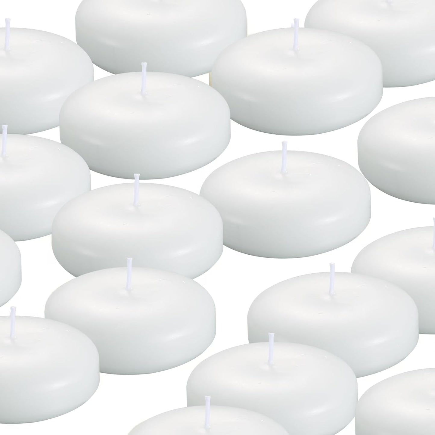 12 Pack Floating Candles, 3” White Unscented Dripless Wax Burning Candles, for Weddings, Party, Cylinder Vases, and Home Decorations…