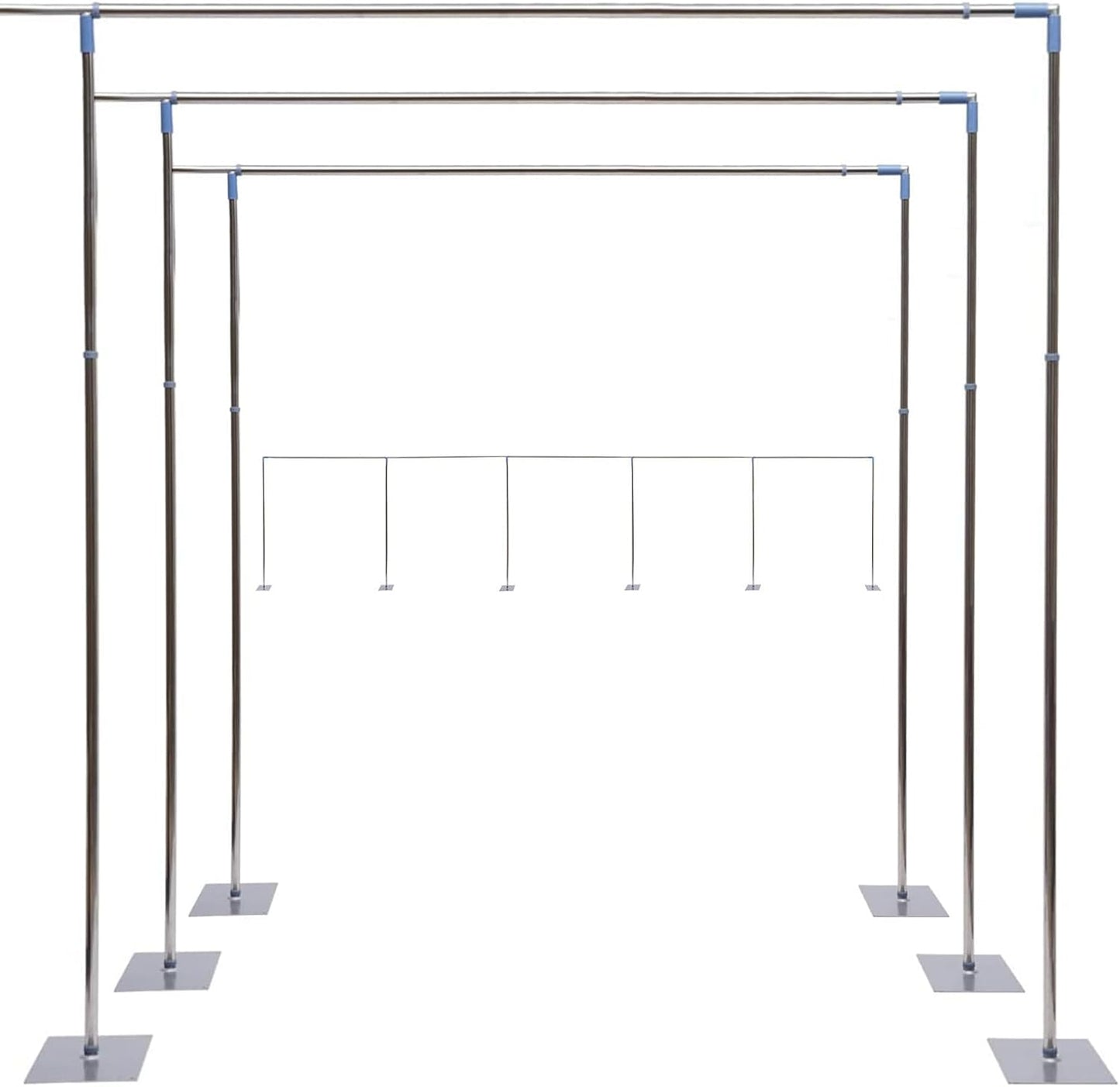 49ft*10ft Adjustable Telescopic Portable Pipe and Drape Backdrop Stand Kit Splitly, Heavy Duty Wedding Party Event Studio Photography Background Support System Trade Show Curtain Frame Stand