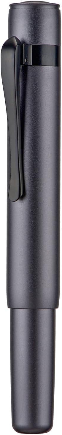 Hongdian M2 Black Forest Mini Fountain Pen, Fine Soft Nib & Sleek Shape Aluminium Short Pocket Travel Pen (Space Gray)