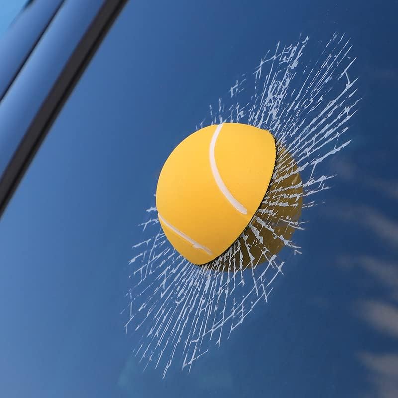 Car 3D elf Ball car Sticker, car Window Funny Creative Decorative Sticker(18cmx18cmx3cm) (White Baseball)