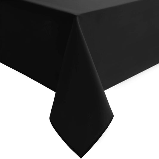 Hiasan Black Rectangle Tablecloth - Waterproof Spillproof and Wrinkle Resistant Washable Polyester Table Cloth for Dining Party, 52 x 70 inch