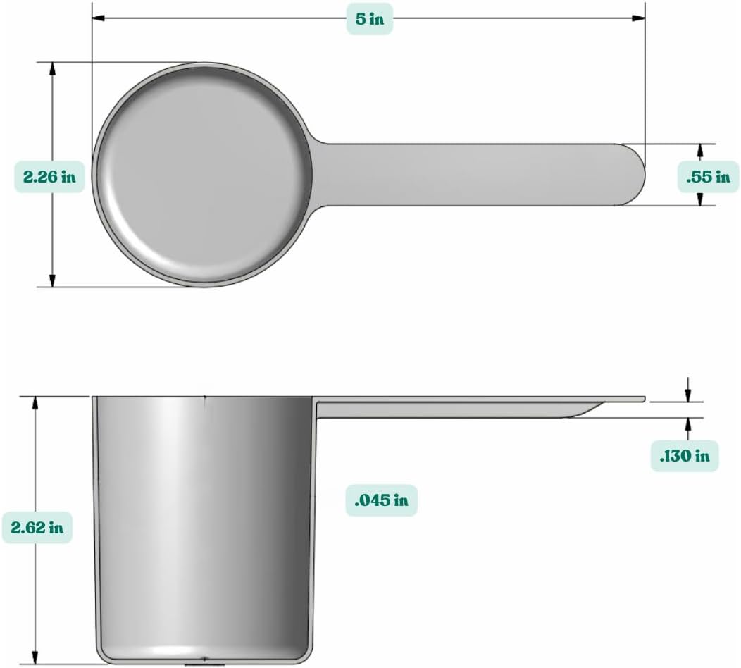 148 mL (148 CC | 5 Oz.) Long Handle Scoop for Measuring Coffee, Pet Food, Grains, Protein, Spices and Other Dry Goods (Pack of 5)