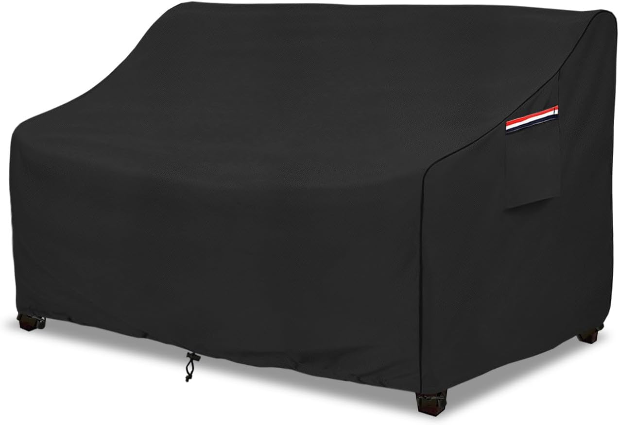 okcool Heavy Duty Patio Sofa Cover, 100% Waterproof 3-Seater Outdoor Sofa Cover Fits up to 79W x 38D x 35H Inches, Lawn Patio Furniture Covers,Black