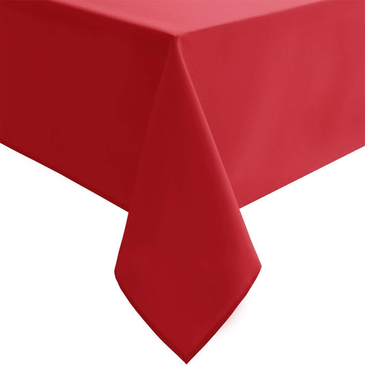 Hiasan Red Square Tablecloth - Waterproof and Spillproof Washable Christmas Fabric Table Cloth for Dining Room Kitchen, 70 x 70 Inch