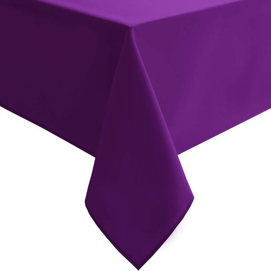 Hiasan Waterproof Tablecloth Rectangle - Washable Fabric Table Cloth for Dining Room Kitchen Birthday Party and Outdoor Use, Royal Purple, 54 x 120 Inch