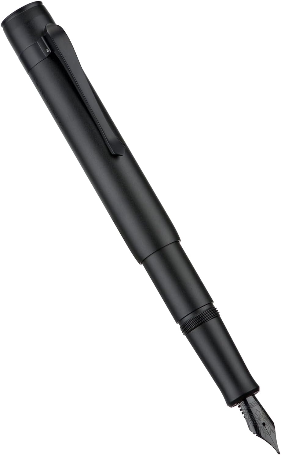 Hongdian M2 Black Forest Mini Fountain Pen, Medium Soft Nib & Sleek Shape Aluminium Short Pocket Travel Pen (Matte Black)