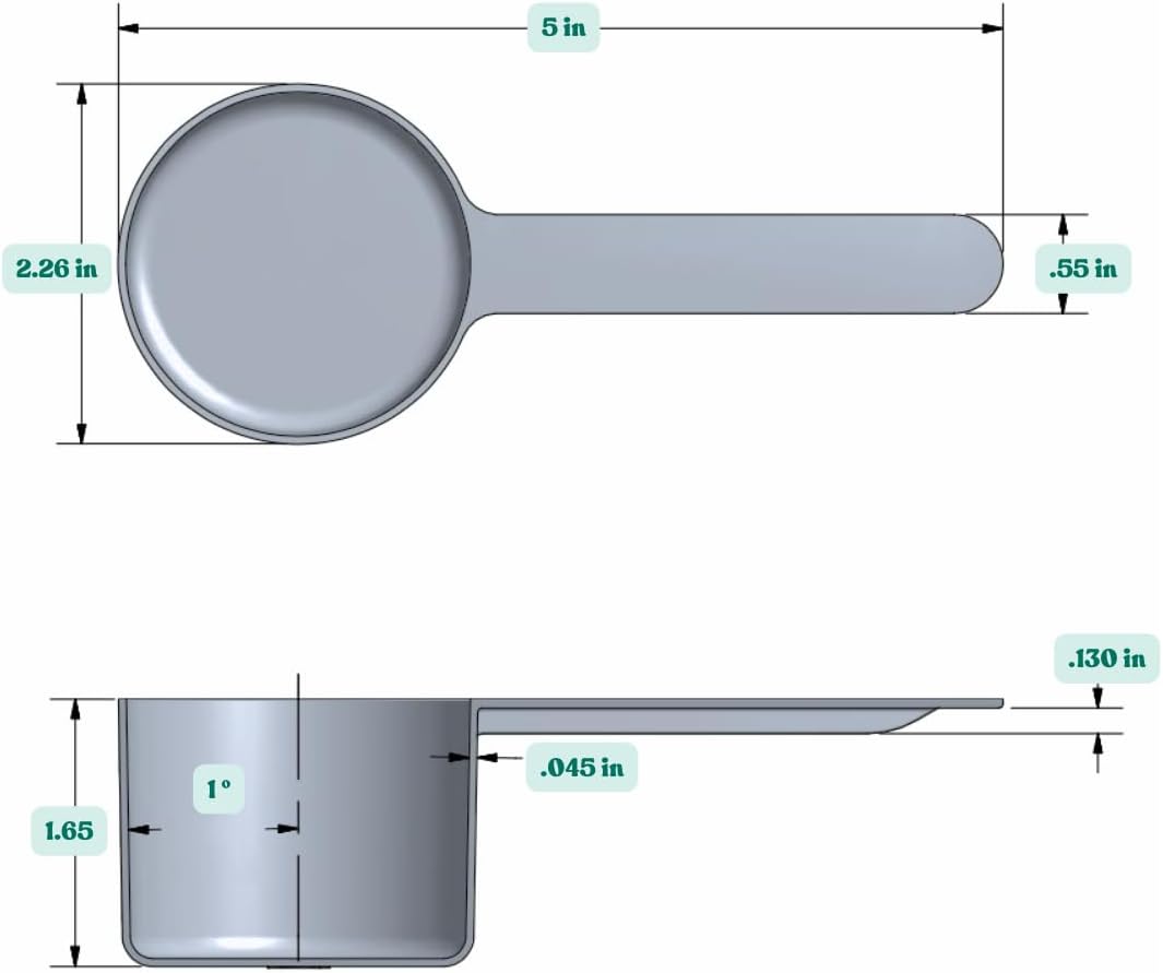94 mL (94 CC | 3.18 Oz.) Long Handle Scoop for Measuring Coffee, Pet Food, Grains, Protein, Spices and Other Dry Goods (Pack of 25)