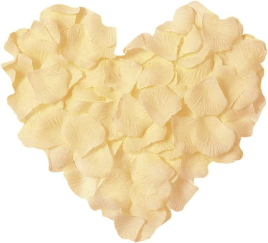 ocharzy 1000 PCS Rose Petals Fake Rose Petals for Romantic Night, Wedding Flower Decoration, Party, Events (A-Champagne)