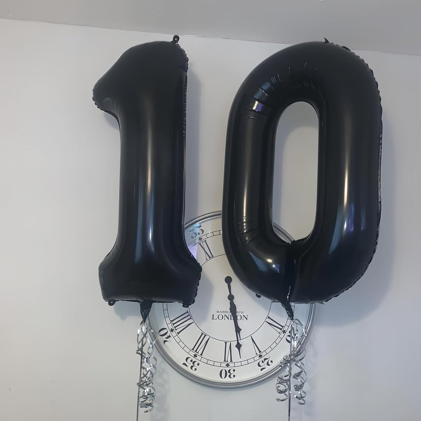 Black 0 Balloon Number,40 Inch Number 0 Balloon Large Black 0 Foil Mylar Helium Balloon for Birthday Party Decorations