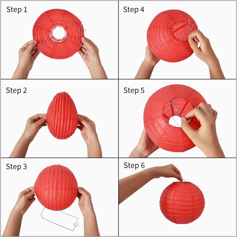 BEISHIDA 12Pcs Orange Black White Paper Lanterns Decorative Chinese/Japanese Hanging Round Paper Lanterns Lamp for Halloween，Birthday, Wedding, Christmas, Bridal,Home Decor, Party Decoration