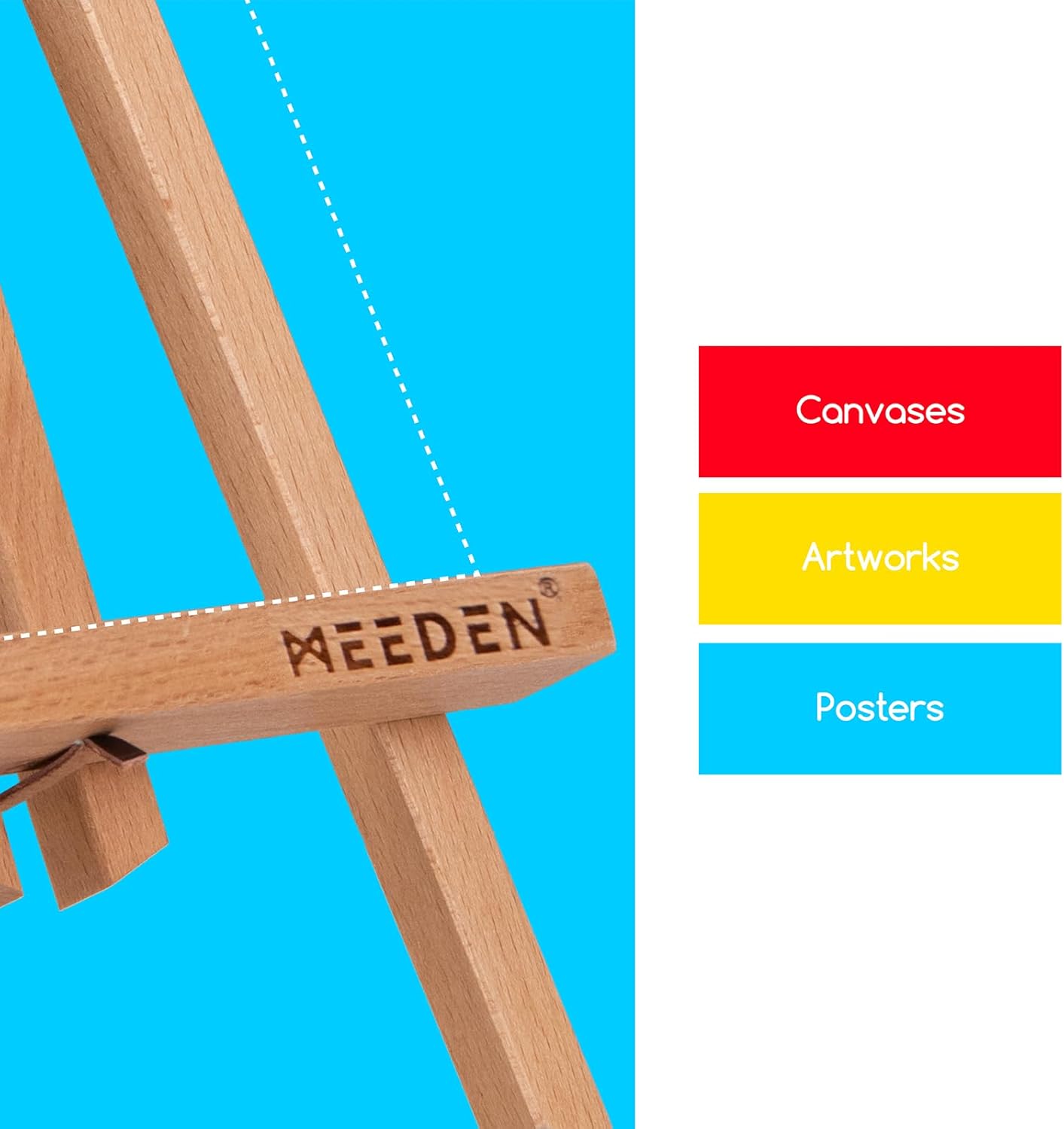 MEEDEN Table Easel Stand for Display: 3 Pack 20 Inch Art Beech Wooden Tabletop Easel for Sign Painting - Small Canvas Stand for Adults