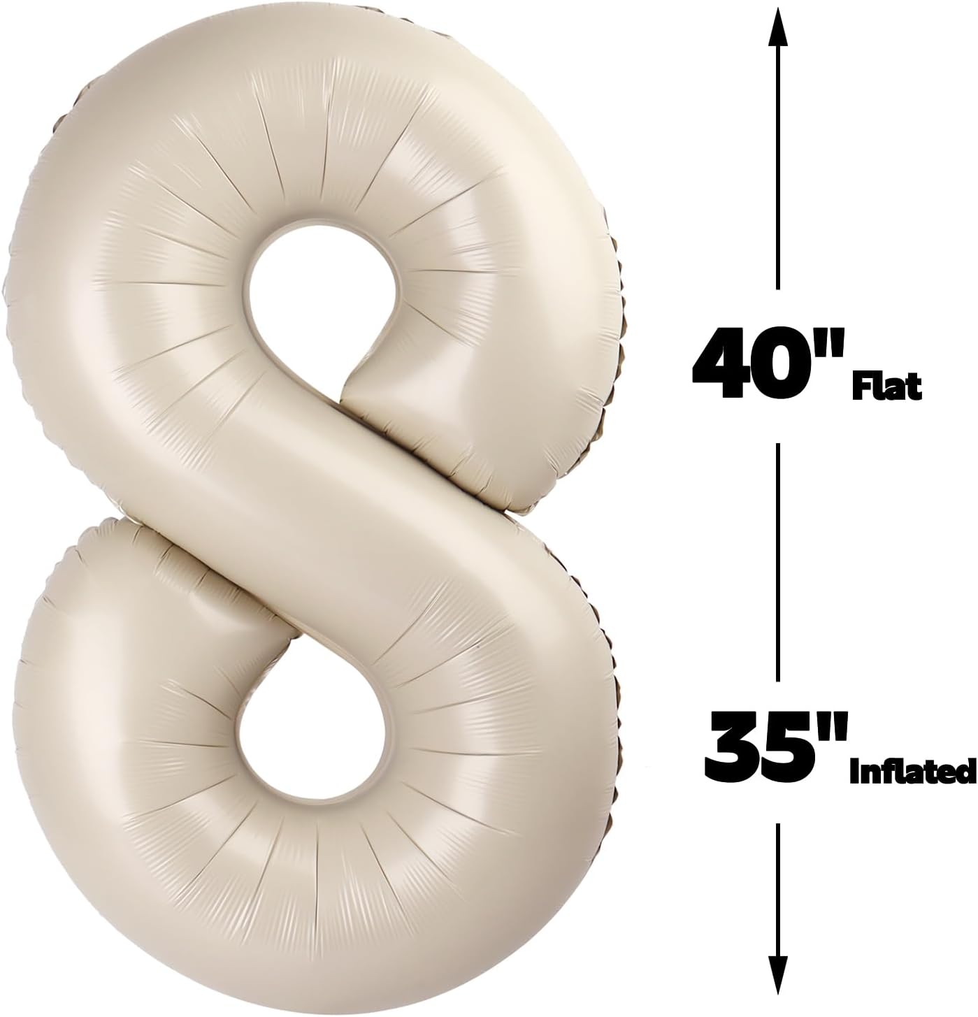 Cream White Foil Number 18 81 Balloon 40 Inch, Helium Mylar Number 18 81 Birthday Balloons, 18th 81st Cream White Women Men Wedding Anniversary, Graduations Party Supplies