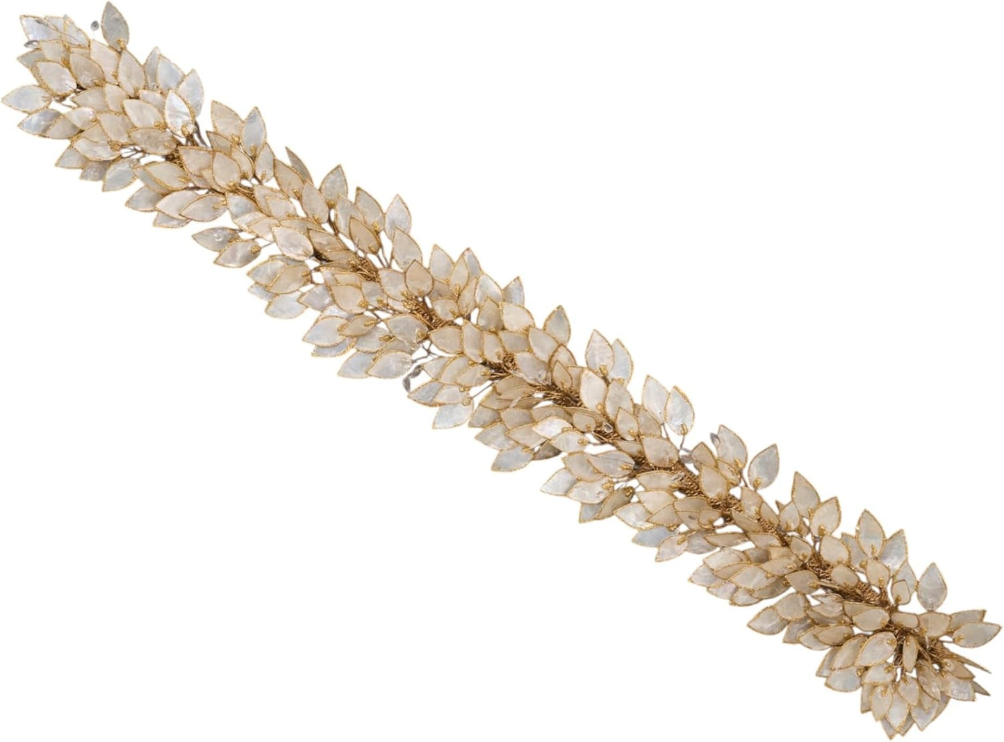 Handcrafted 48" Shell Garland for Enchanting Home Decor with Mesmerizing Capiz Splendor, Coastal, 4ft Capiz Shell Garland for Indoor Use (Rectangular)