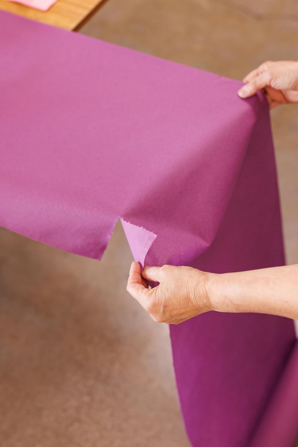 AH American Homestead Paper Dining Table Runner- 78 ft. Disposable Party Table Covers - 20 Perforated Table Runners 16” x 48”- Cloth-Like Table Cover Roll (Raspberry)