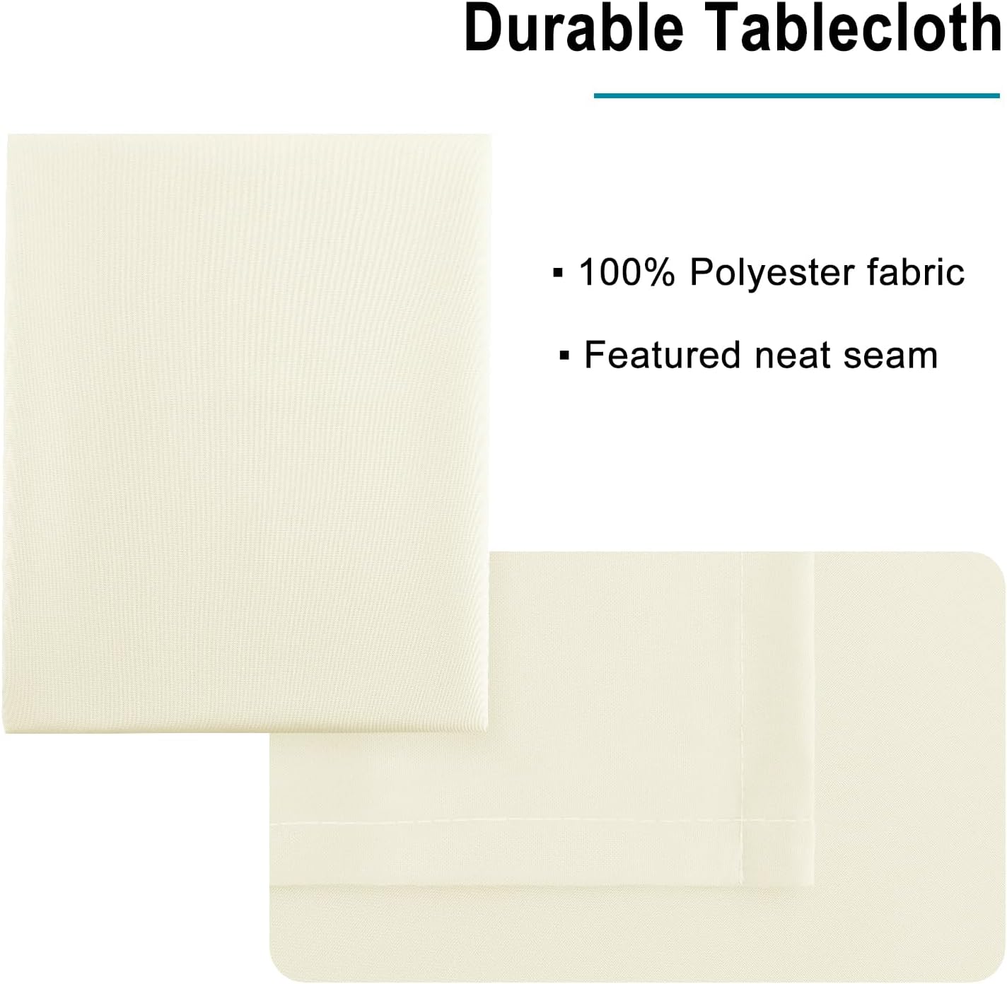 Hiasan Champagne Square Tablecloth - Waterproof and Spillproof Restaurant Washable Polyester Table Cloth for Dining Room, 30 x 30 Inch