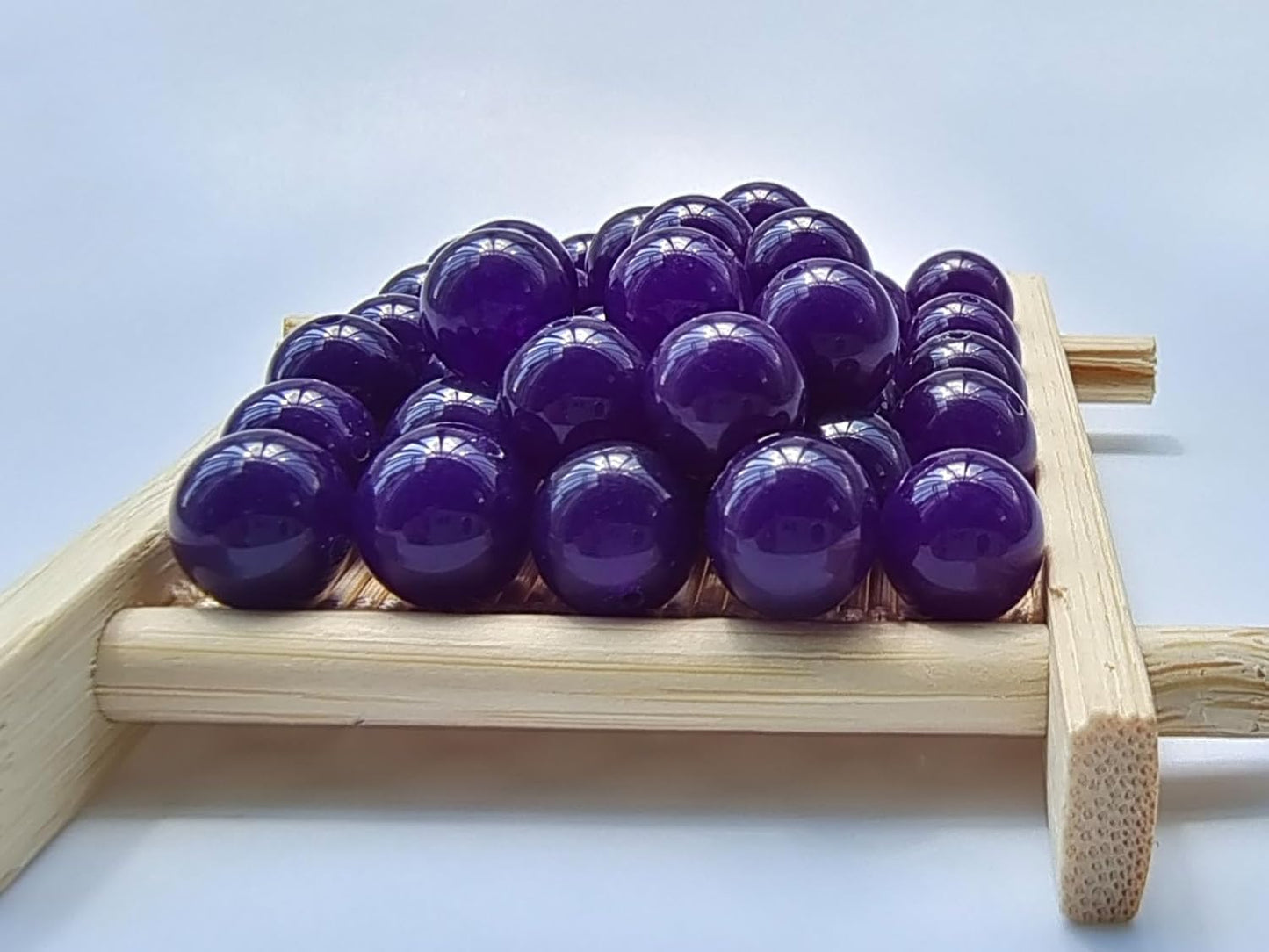 Stone Beads 8mm 100pcs Dark Purple Chalcedony Beads Round Loose Gemstones Beads for Bracelet Necklace Jewelry Making (8mm, 60833 Dark Purple Chalcedony)