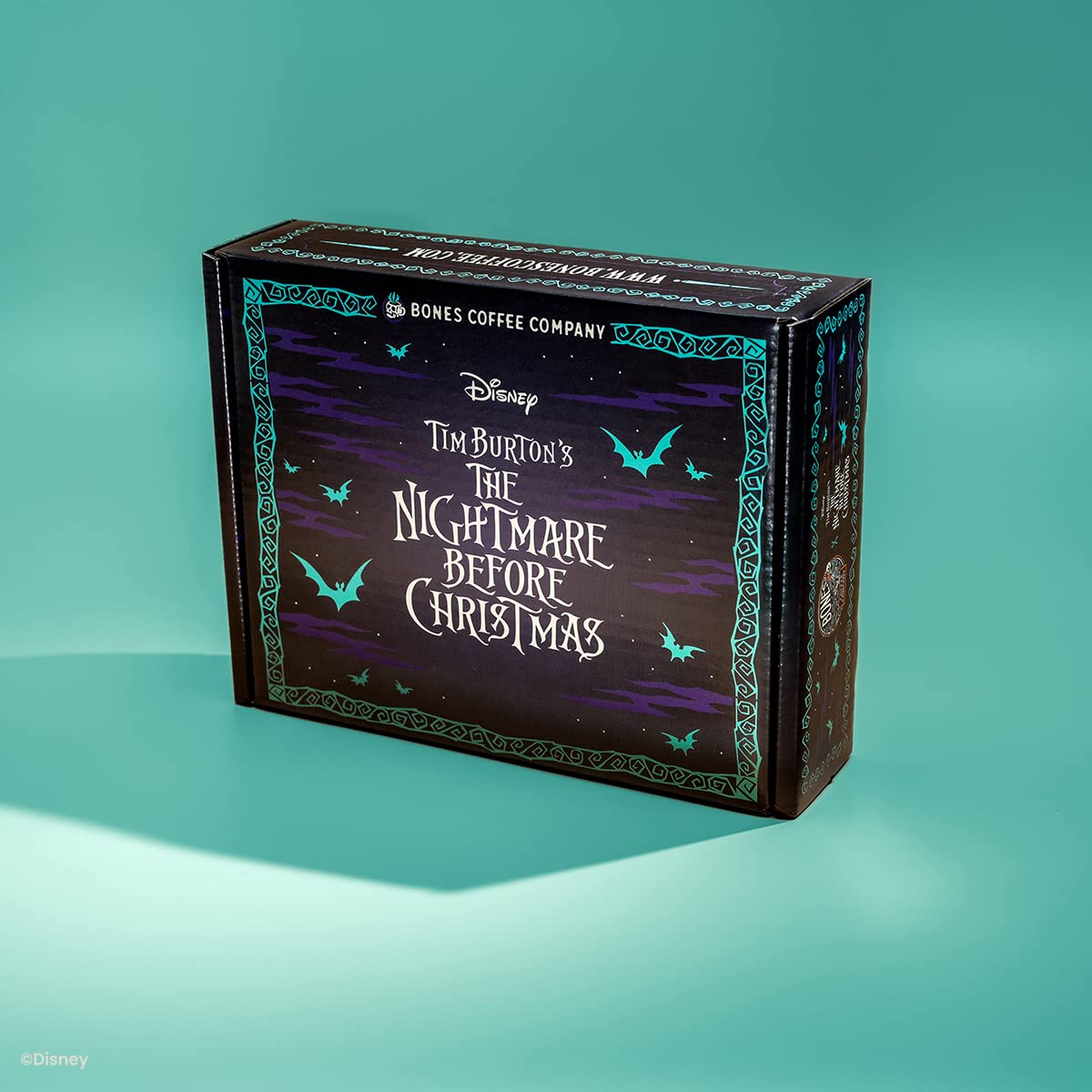 Bones Coffee Company The Nightmare Before Christmas Collector's Box 5 Flavored Coffee Low Acid Medium Roast Arabica Beans Specialty Coffee Gifts For Auto Drip and French Press, 4 oz Pack of 5 Whole