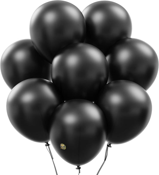 AFTERLOON® Biodegradable Balloons 24 pcs Pearlized Onyx Black 10 Inch, Pearlescent Thickened Extra Strong Natural Latex Helium Float, Colorful Bulk Color ballon Globos Para Decoration De Fiestas Kids