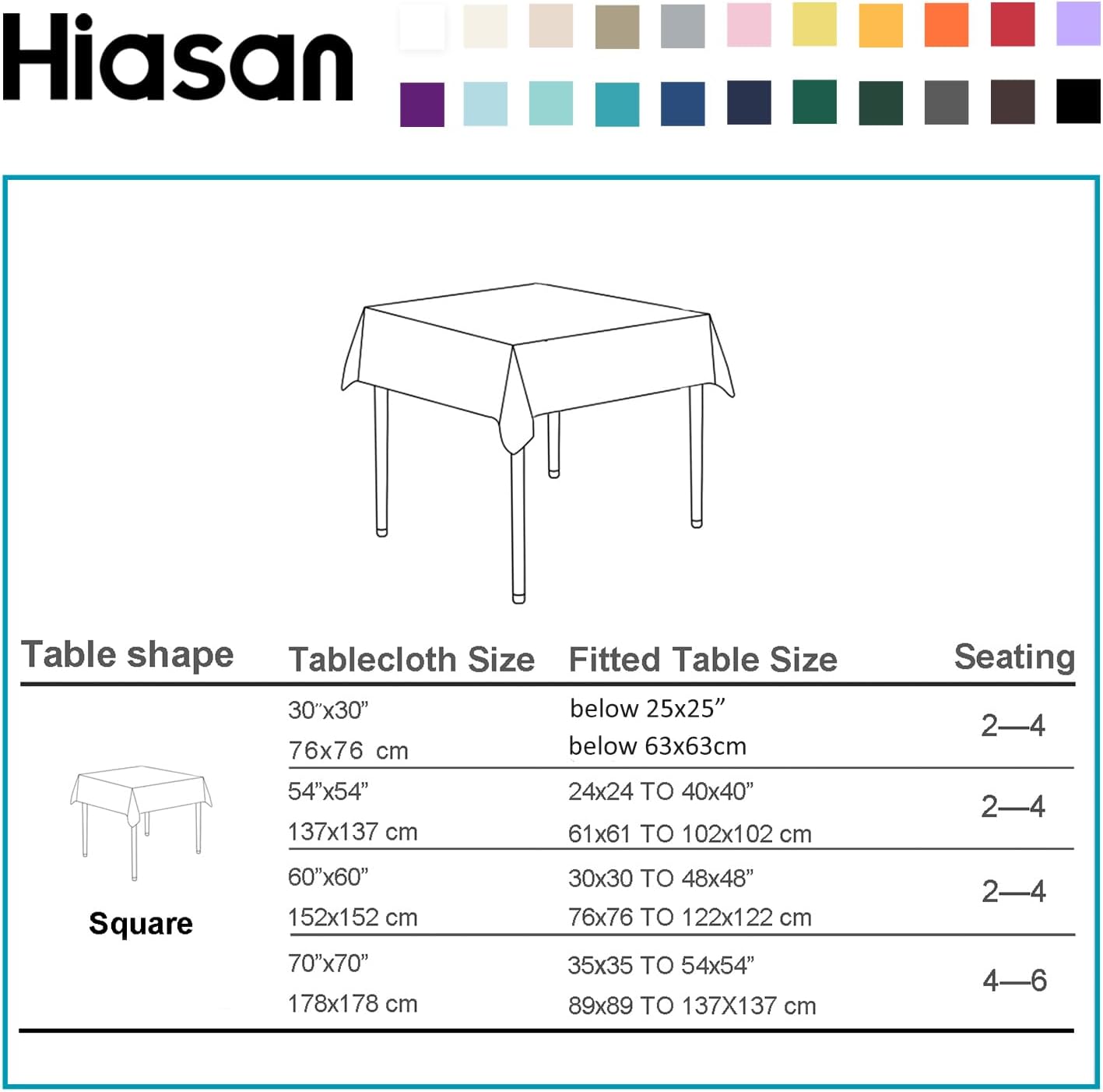 Hiasan Pink Tablecloth Square - Washable Waterproof Fabric Table Cloth for Card Tables, Party and Dining, 30 x 30 Inch