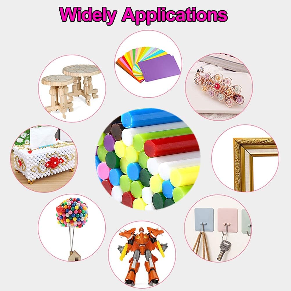 Ewparts Opaque Colored Hot Glue Sticks for Hot Glue Gun Mini Hot Melt Glue Sticks Bulk 14 Color 84Pack Glue Gun Sticks Full Size Colored Hot Glue Sticks Hot Glue Sticks for Glue Gun Small Glue Sticks
