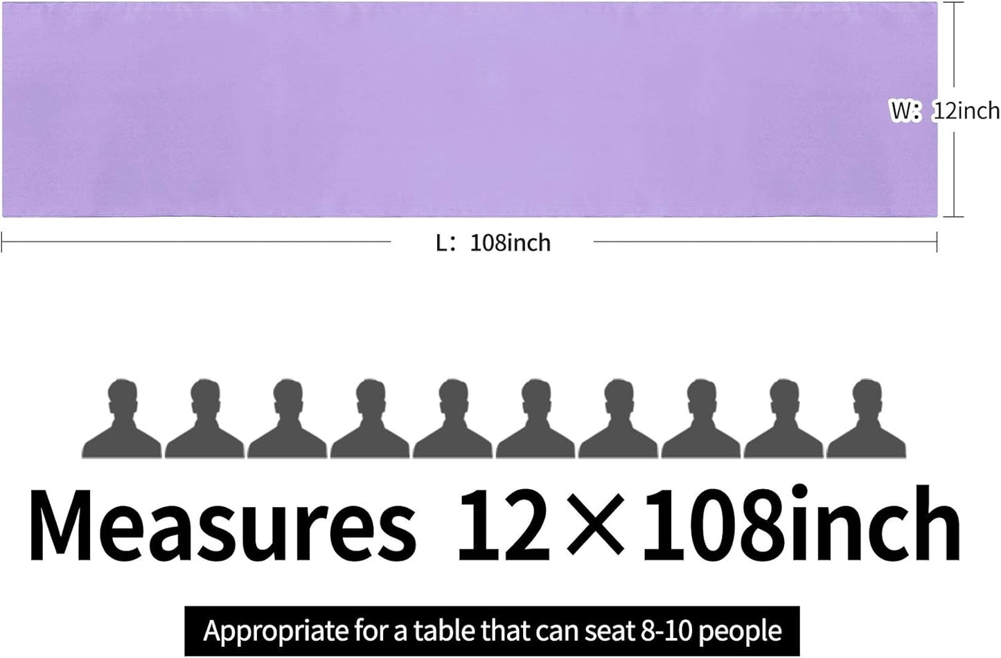 5-Pack Satin Table Runner Lavender 12 x 108 inches Long, Table Runners for Wedding, Birthday Parties, Banquets Decorations（5 Pack, 12x108 Inch, Lavender）