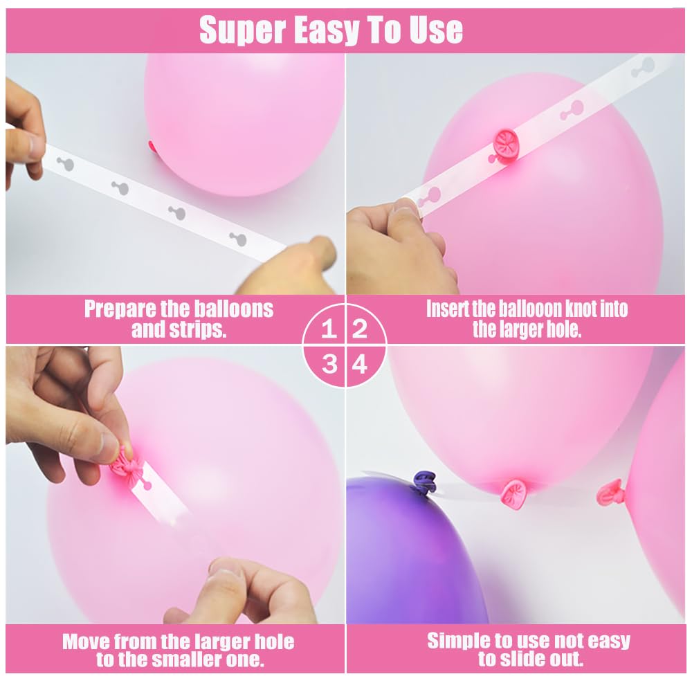 Balloon Arch Kit Balloon Garland Decorating Garland Strip, 3 Tape Strips and 3 Glue Point Dots for Party、Wedding、Birthday, Shower and DIY Decorations(Upgraded Version)